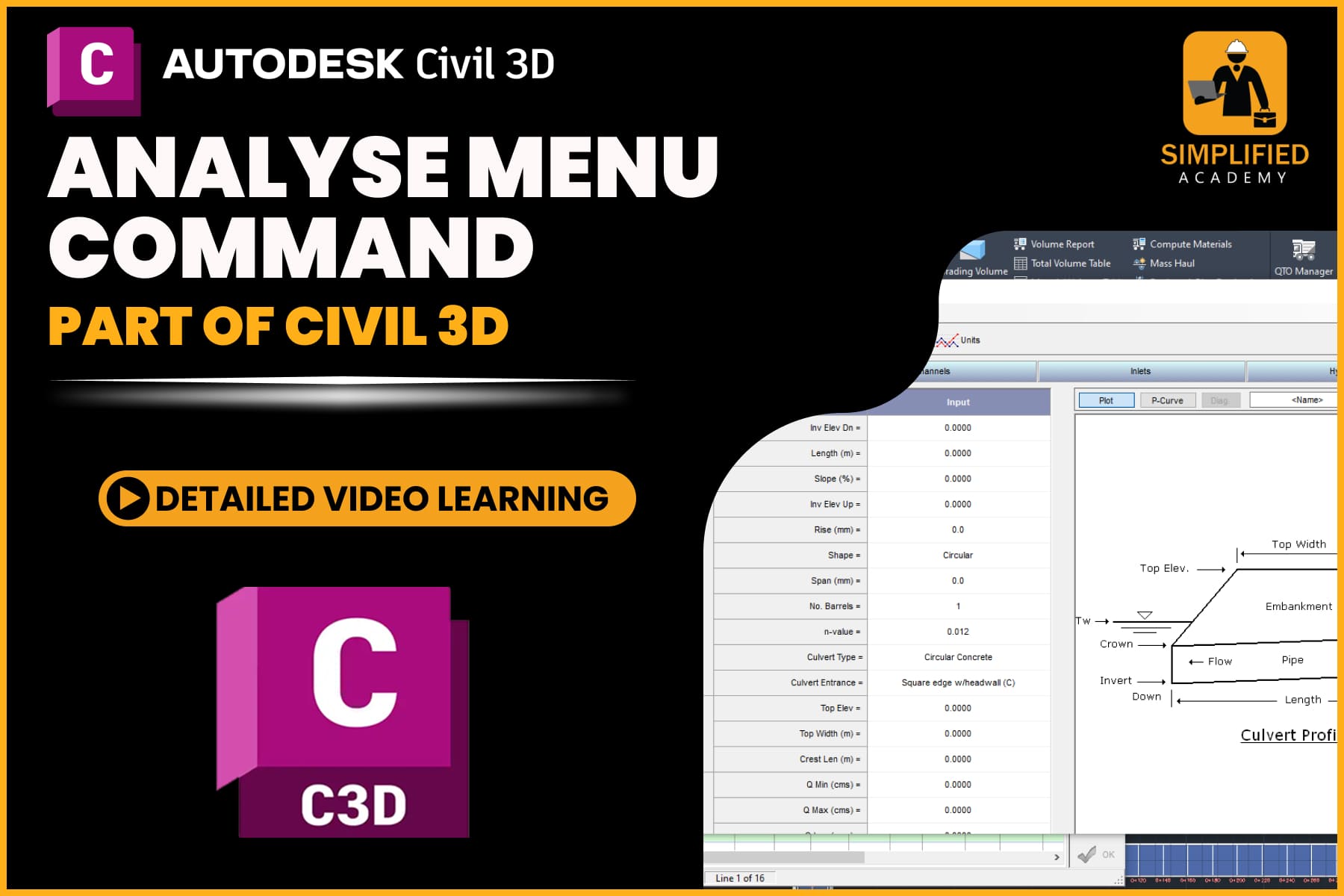 Analyse Menu  Command in Autodesk Civil 3D cover