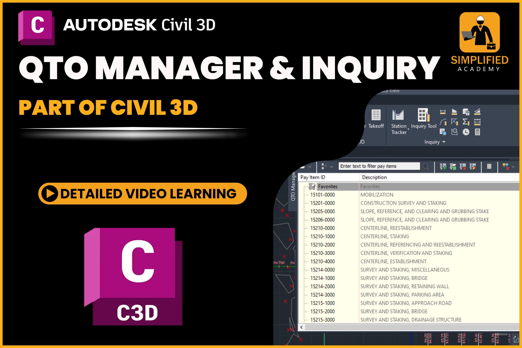 QTO Manager & Inquiry in Autodesk Civil 3D