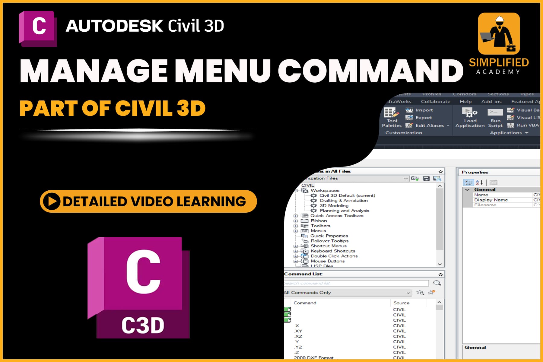 Manage Menu Command in Autodesk Civil 3D cover