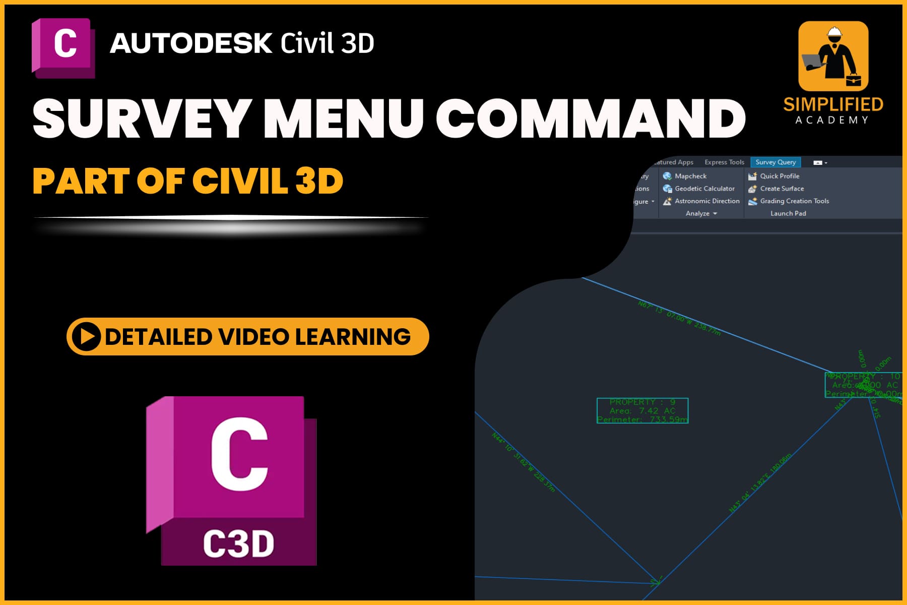 Survey Menu Command in Autodesk Civil 3D cover