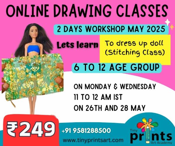 Dress Up Doll Stitching Class May 2025 Vacation Workshop cover