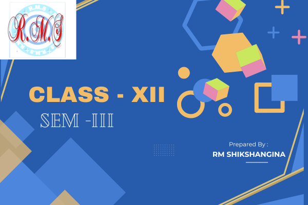 MATH- SEM III - CLASS - XII cover