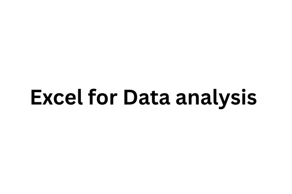Excel for Data analysis  cover