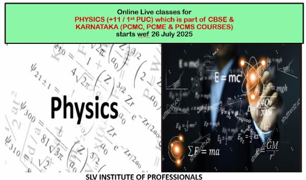 CBSE Class 11th Physics and Karnataka 1st year PUC starts wef 26 July 2025 cover
