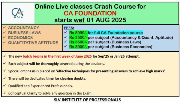 CA Foundation (Business Economics) Online Live Classes starts wef 01 Aug 2025 Copy Copy Copy Copy cover