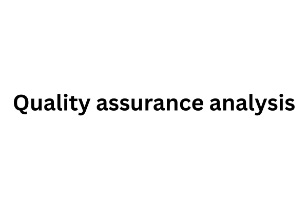 Quality assurance analysis cover