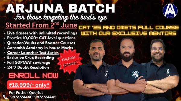 Arjuna Batch for CAT 2025 With OMETS cover