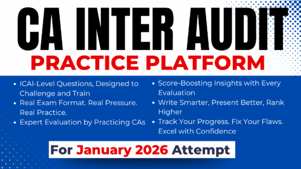 CA Inter Audit Practice Platform for January 2026 cover