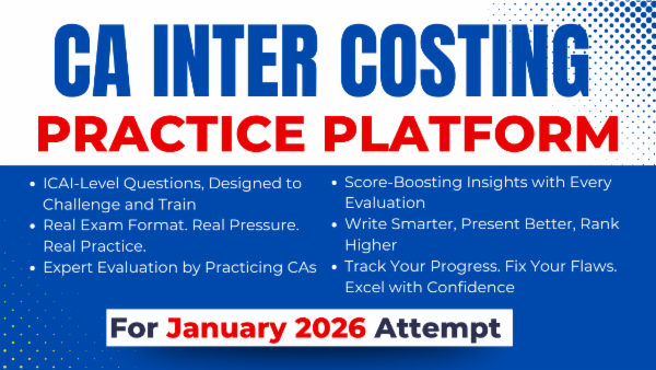 CA Inter Costing Practice Platform for January 2026 cover