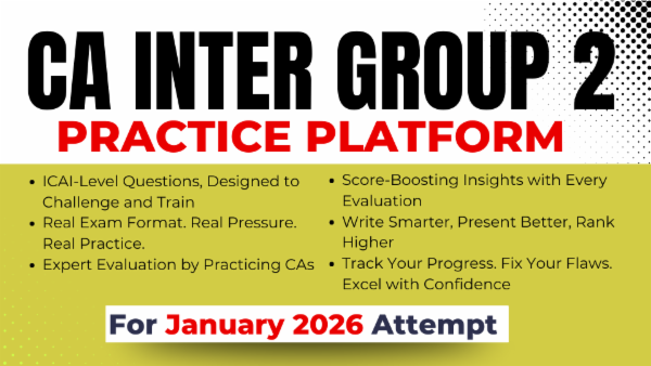CA Inter Group 2 Practice Platform Combo for January 2026 cover