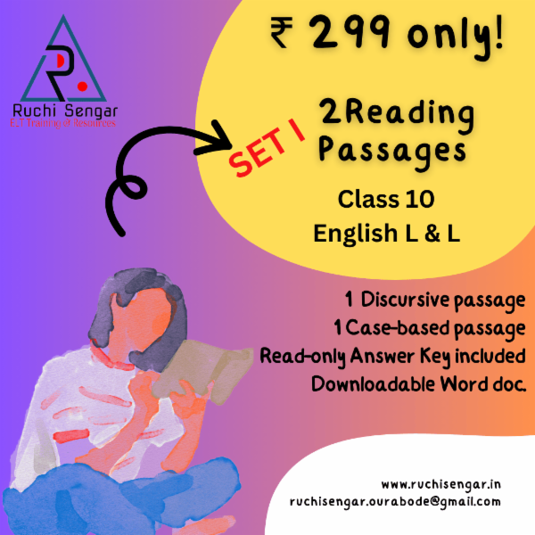 Reading Passages Qs1 & 2 (Class X L & L ) 2025-26 cover