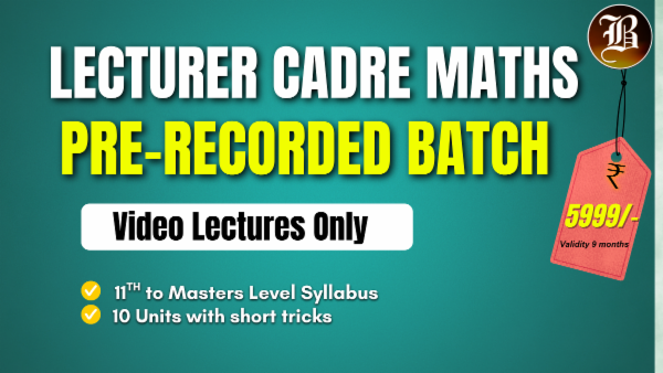 LECTURER CADRE MATHEMATICS PRERECORDED BATCH cover