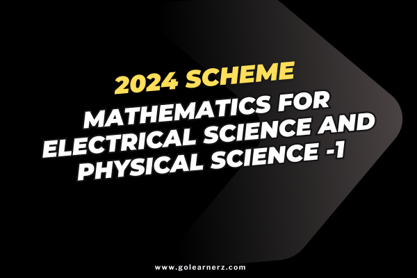 KTU Mathematics For Electrical Science And Physical Science -1 ( Crash Course ) GYMAT101 cover