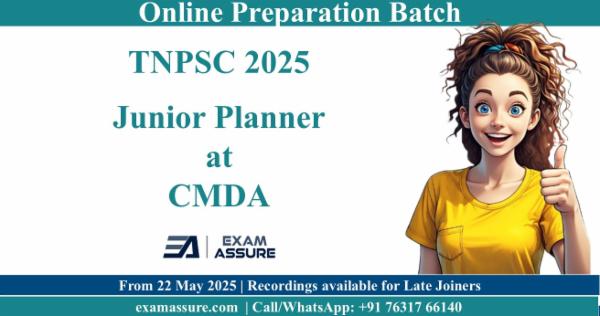 Online Batch for TNPSC 2025 - Junior Planner at CMDA by Exam Assure Classes (Live Classes from 22 May 2025) cover