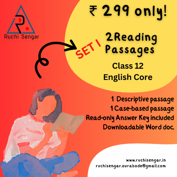 Reading Passages Qs1 & 2 (Class XII Eng. Core ) 2025-26 cover