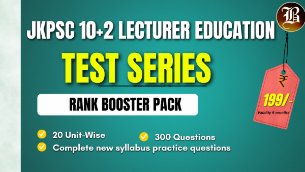 RANK BOOSTER TEST SERIES JKPSC 10+2 LECTURER EDUCATION cover