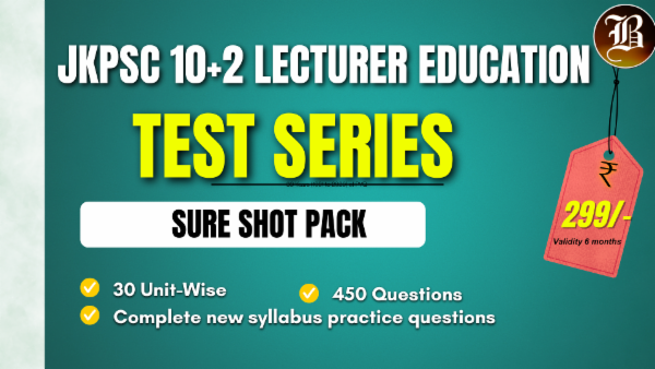SURE SHOT TEST SERIES JKPSC 10+2 LECTURER EDUCATION cover