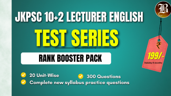 RANK BOOSTER TEST SERIES JKPSC 10+2 LECTURER ENGLISH cover