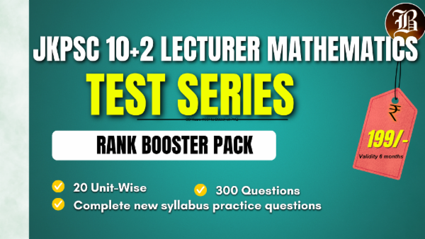 RANK BOOSTER TEST SERIES JKPSC 10+2 LECTURER MATHEMATICS cover