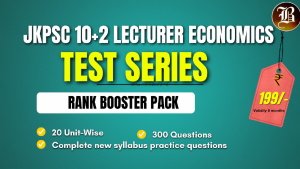 RANK BOOSTER SERIES JKPSC 10+2 LECTURER ECONOMICS cover