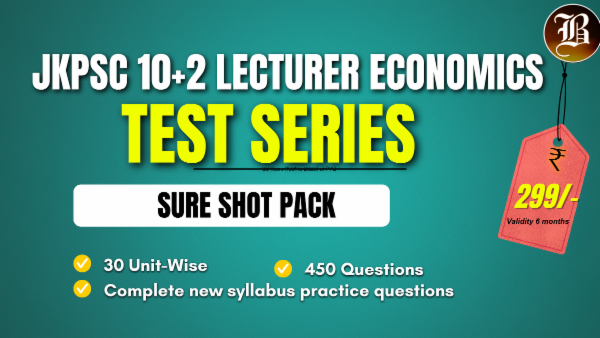 SURE SHOT TEST SERIES JKPSC 10+2 LECTURER ECONOMICS cover