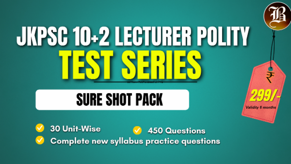 SURE SHOT TEST SERIES JKPSC 10+2 LECTURER POLITICAL SCIENCE cover