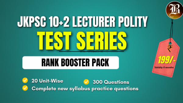 RANK BOOSTER TEST SERIES JKPSC 10+2 LECTURER POLITICAL SCIENCE cover