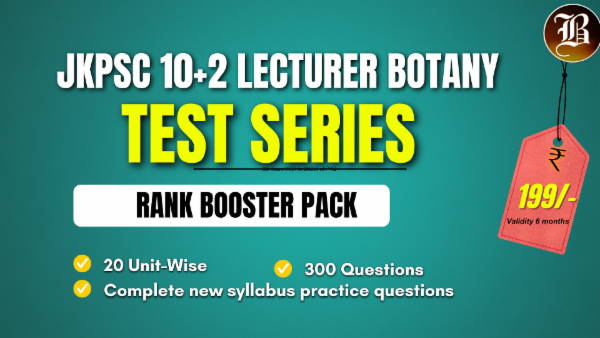 RANK BOOSTER TEST SERIES JKPSC 10+2 LECTURER BOTANY cover