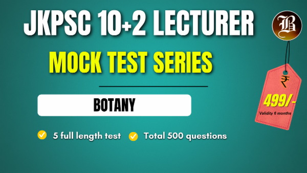 MOCK TEST JKPSC 10+2 LECTURER BOTANY cover