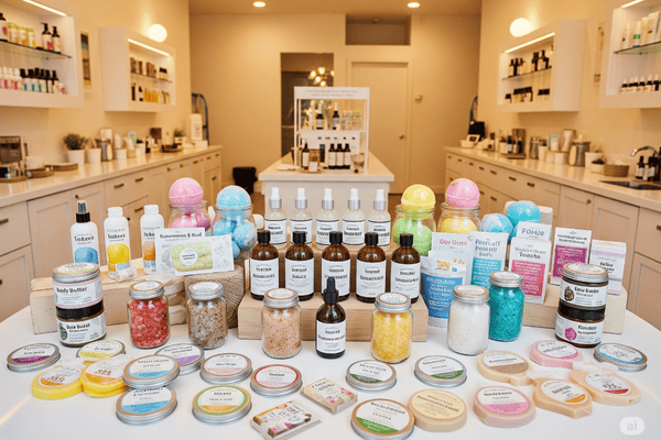 Toners, Body Butters, Masks, Bath Bombs + cover