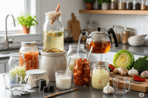 Kombucha , Kefir , Kimchi cover