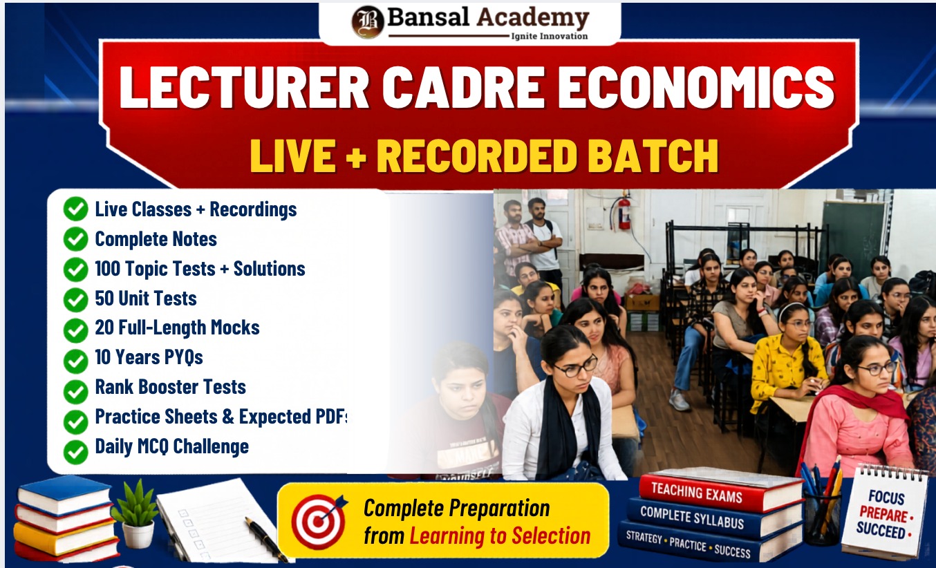 LECTURER CADRE ECONOMICS LIVE + RECORDED BATCH