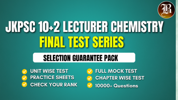 JKPSC 10+2 LECTURER CHEMISTRY SELECTION GUARANTEE PACK cover