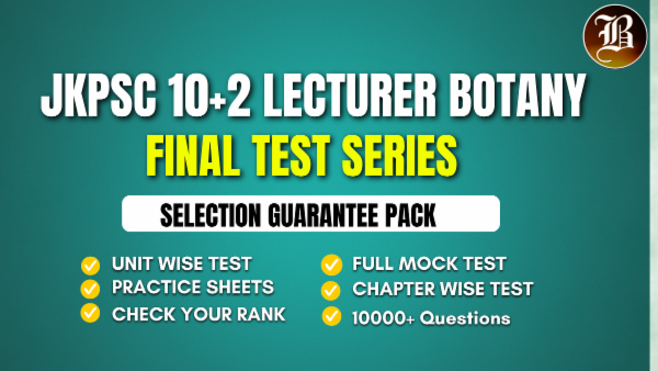 JKPSC 10+2 LECTURER BOTANY SELECTION GUARANTEE PACK cover