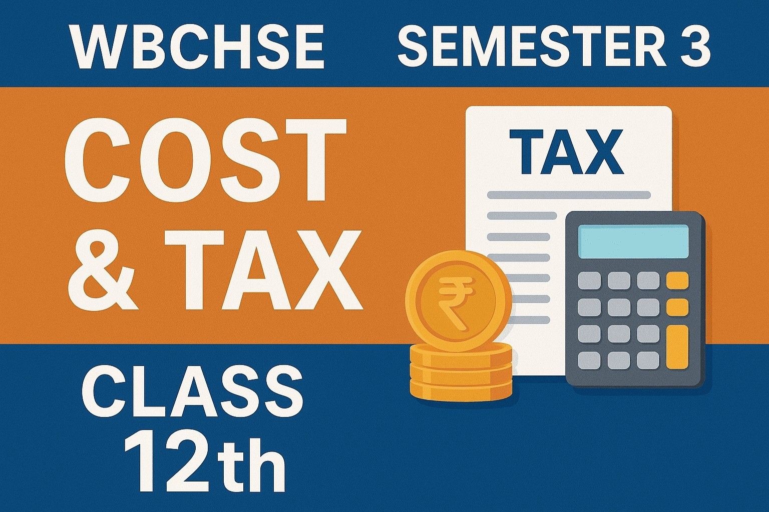 CLASS 12TH - COSTING AND TAXATION (CSTX) | SEMESTER III | WBCHSE cover