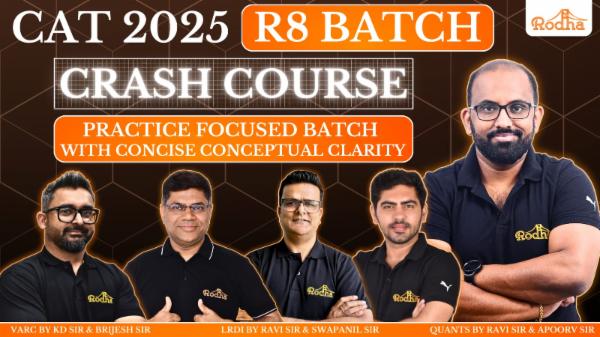 CAT 2025 | Crash Course | Batch - R8 | Complete Package for Quant, LRDI, VARC, Mocks, Omets cover