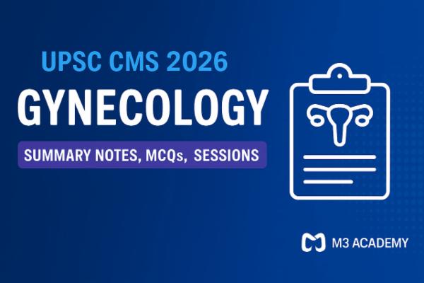 Gynecology UPSC CMS Summary notes, MCQs, session 2026 Subject Exclusive Course cover