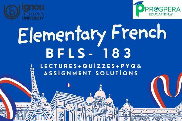 BFLS 183 - Elementary French ( IGNOU ) Classes & Test series  cover