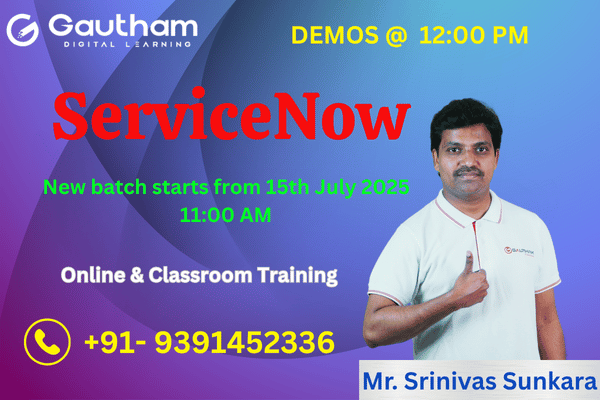 ServiceNow Live Classes : New Batch Starts from 15th July 2025 11:00 AM cover