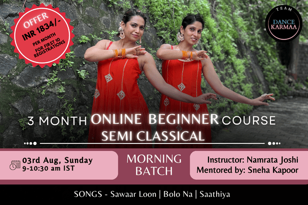 3 Month Online Beginner Semi-classical Course - Morning Batch cover
