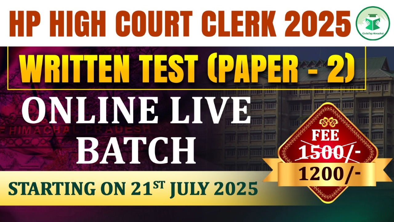 HP High Court Clerk 2025: Written Test (Paper-2)Online /Live Batch cover