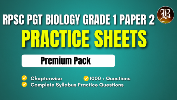 RPSC PGT BIOLOGY (GRADE 1) PRACTICE SHEET PAPER 2 cover