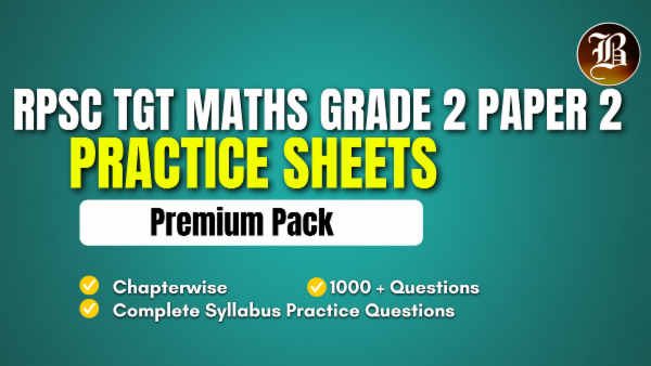 RPSC TGT MATHEMATICS GRADE 2 PAPER 2 PRACTICE SHEETS PACK cover
