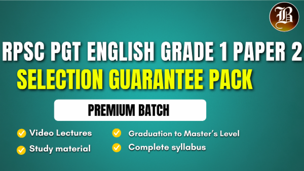 RPSC PGT ENGLISH GRADE 1 PAPER 2 SELECTION GUARANTEE BATCH cover