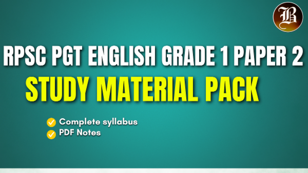 RPSC PGT ENGLISH GRADE 1 PAPER 2 STUDY MATERIAL PACK  cover
