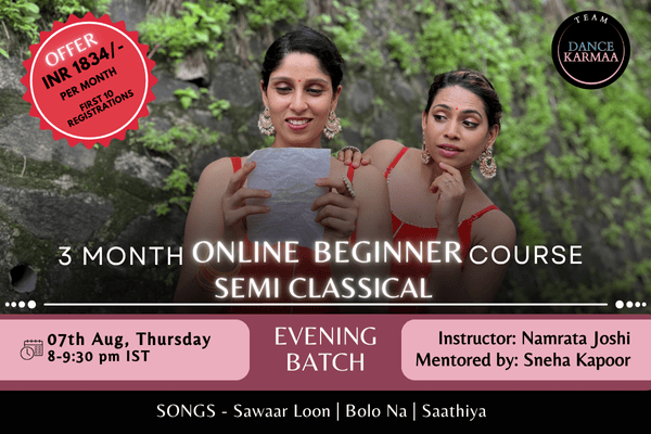 3 Month Online Beginner Semi-classical Course - Evening Batch cover