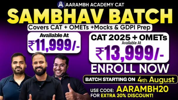 Sambhav Batch for CAT 2025 cover