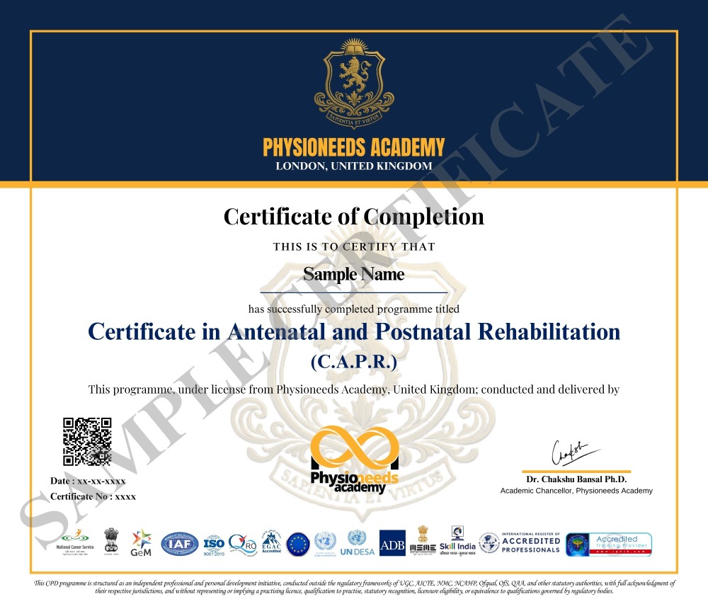 Sample CAPR certificate image - landscape format