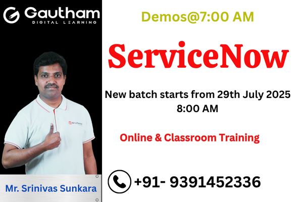 ServiceNow Live Classes : New Batch Starts from 29th July 2025 8:00 AM cover