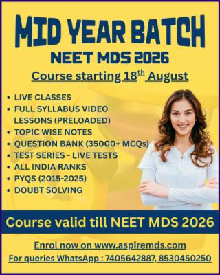 Mid Year Batch NEET MDS 2026 cover